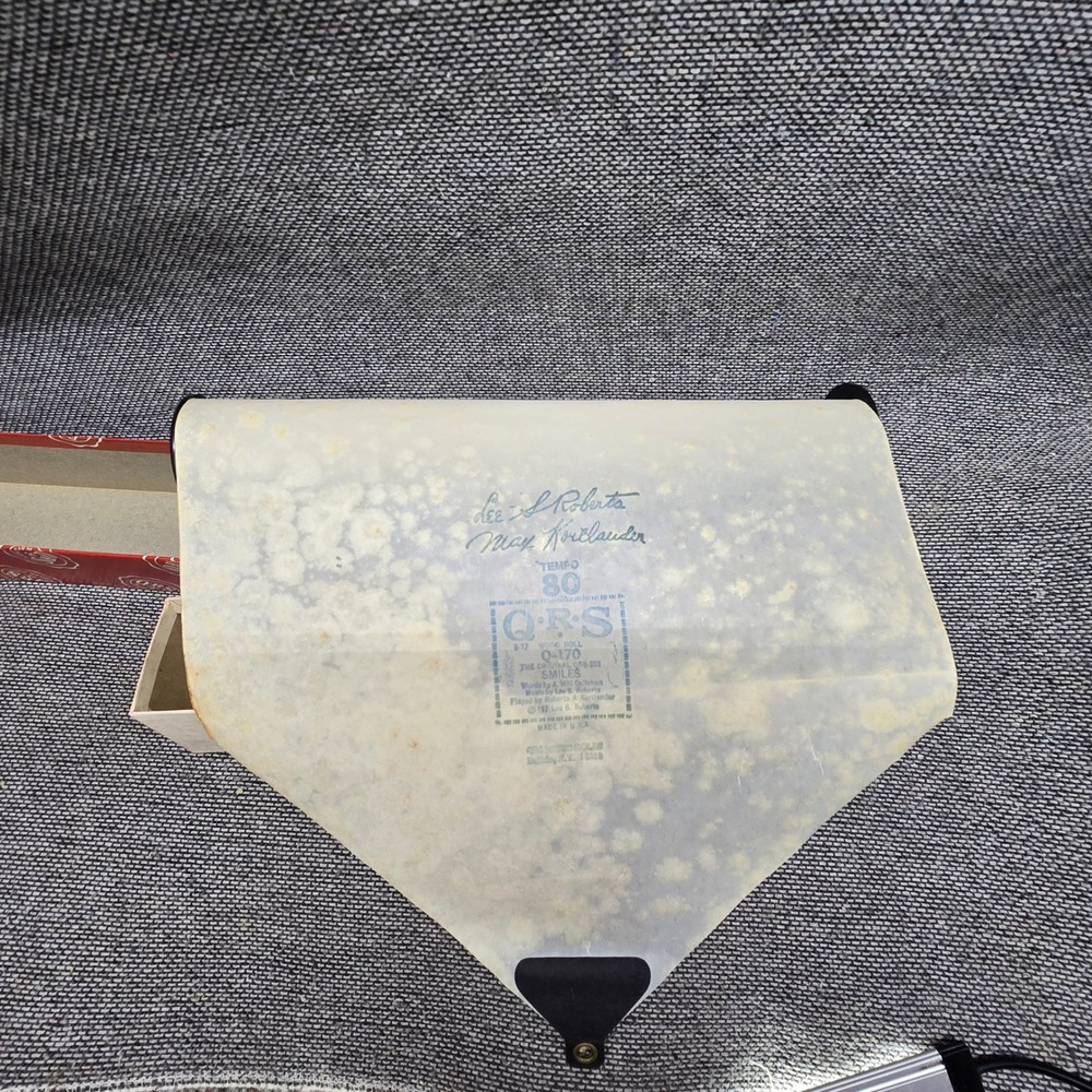 QRS Player Piano Word Roll Q-170 Smiles Vintage Music Collectible Red Box Good